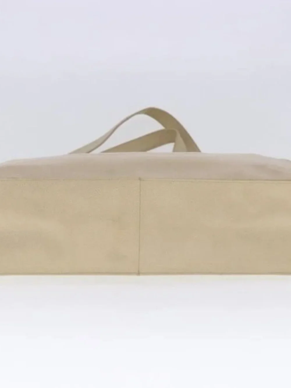 CHANEL COCO Mark Chain Tote Bag Grained Calf Skin Beige Gold CC Auth bs18886